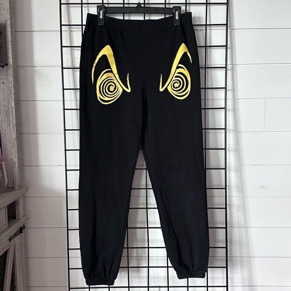 Disney Villains x Heidi Klum Cruella Swirl Eyes Sweatpants‎ Womens S Black